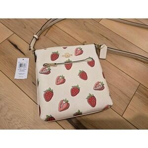 Coach Mini Rowan File Bag With Strawberry Print CAQ09 NWT